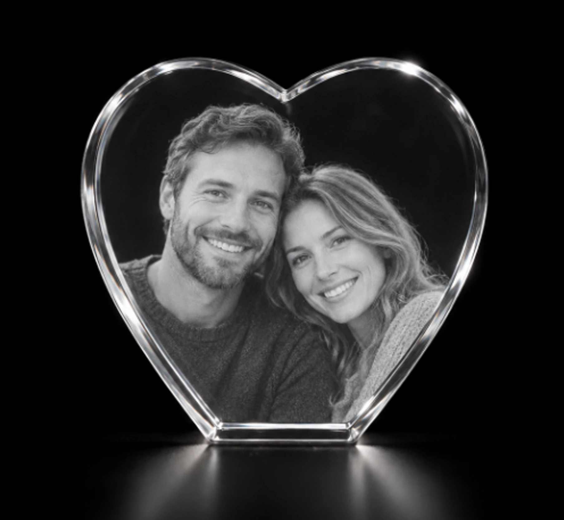 Cœur en cristal – 100×90×30mm